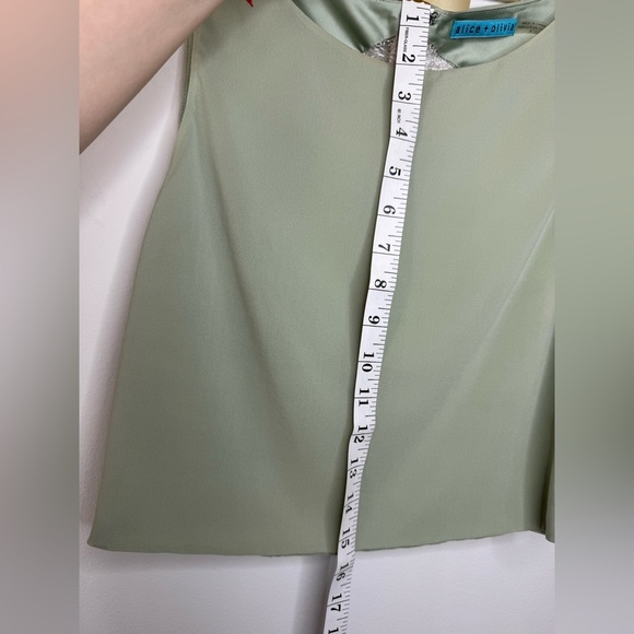 Alice + Olivia Sleeveless Top – Mint Green with Lace Back – Size 8 - Picture 12 of 13
